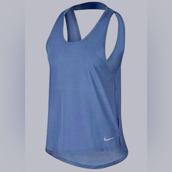 🔥 NIKE DRI-FIT! BLUE MESH TANK! COOL CUT OUT BACK! STAY DRY & COMFY! *TRENDING* - Picture 1 of 15